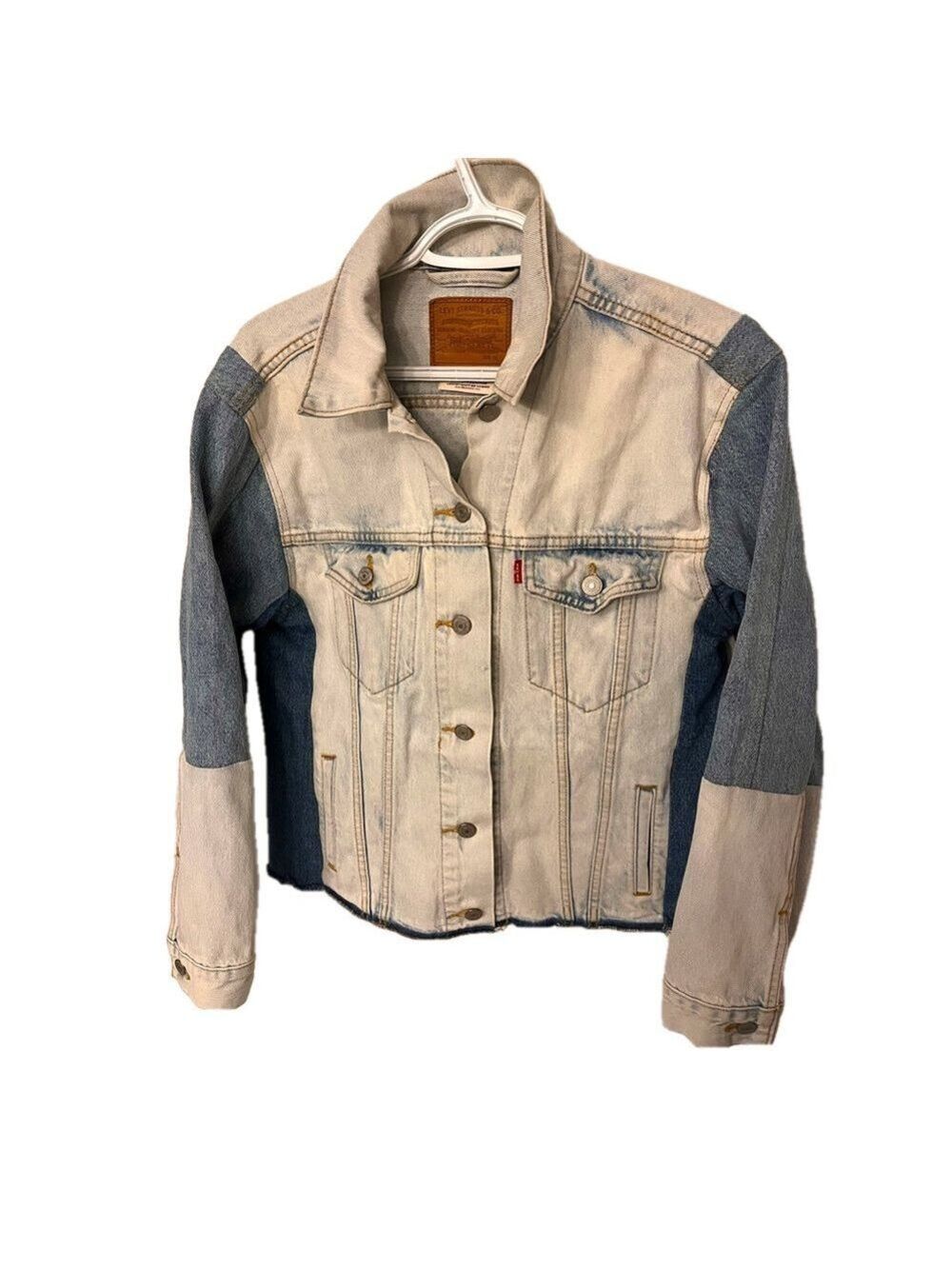 Levi’s Big E premium patchwork jacket size medium distressed hem